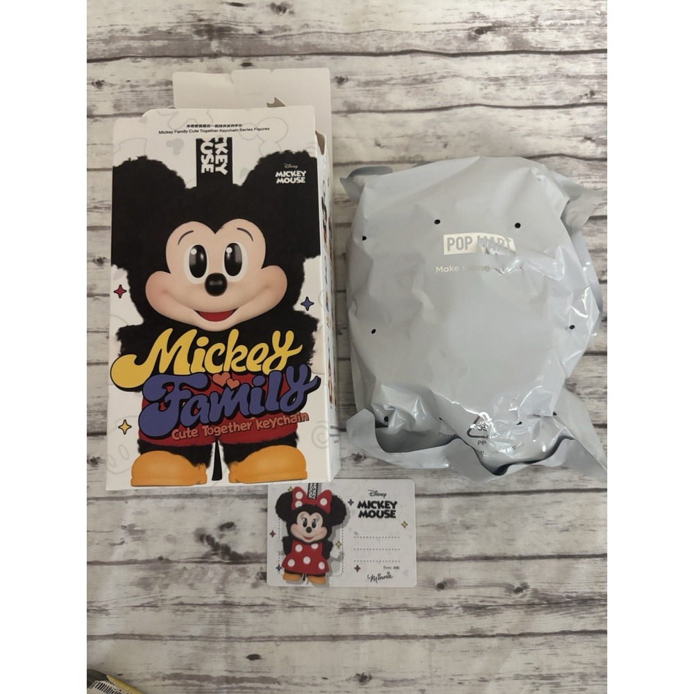 POP MART x Mickey Family Cute Together Keychain Series Keychain Plush - Minnie